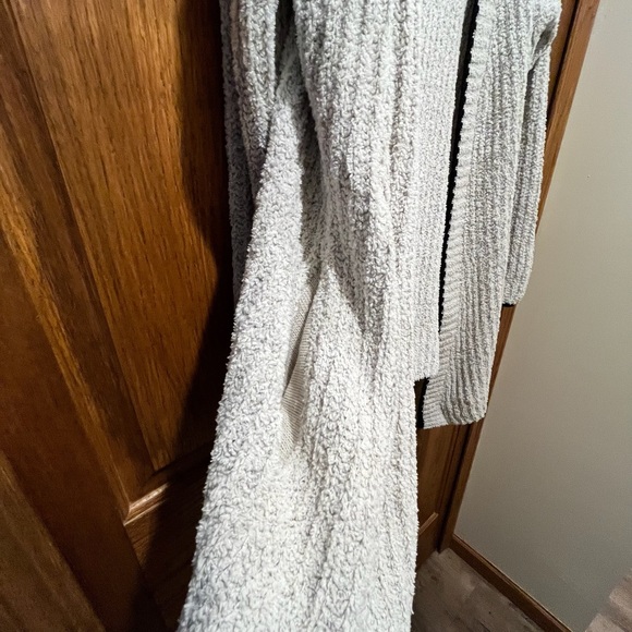 Alya Chenille Cozy Creme Open Front Long Line Cardigan - Size Small - Picture 6 of 12